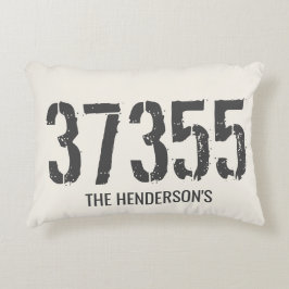 Almofada Decorativa Nome Personalizado da Família de CEP bege