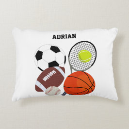 Almofada Decorativa Nome Personalizado de Bolas Atléticas Esportivas