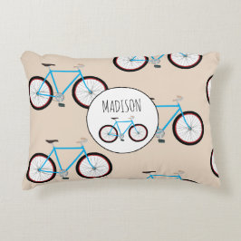 Almofada Decorativa Nome Personalizado de Padrão de Bicicleta