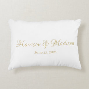 Almofada Decorativa Nome Personalizado do Casal e Casamento de Data