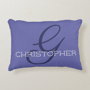 Almofada Decorativa Nome Personalizado G Inicial Muito Azul Periwinkle