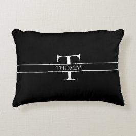 Almofada Decorativa Nome Personalizado Personalizado Elegante Monogram