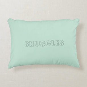 Almofada Decorativa Nome personalizável "Snuggles", verde-marisca