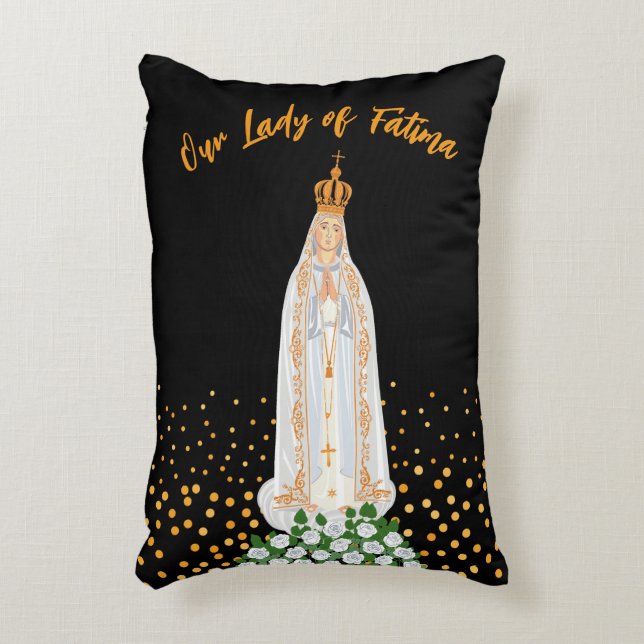 Almofada Decorativa Nossa Senhora da Procissão Fátima de Velas (Frente(Vertical))