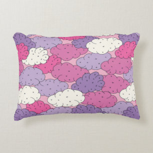 Almofada Decorativa Nuvens de desenhos animados divertidos. Vintage re
