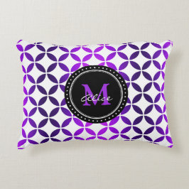 Almofada Decorativa O abstrato branco do roxo circunda o teste padrão