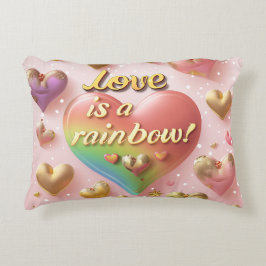 Almofada Decorativa O amor é uma Arte Digital Arco-Íris