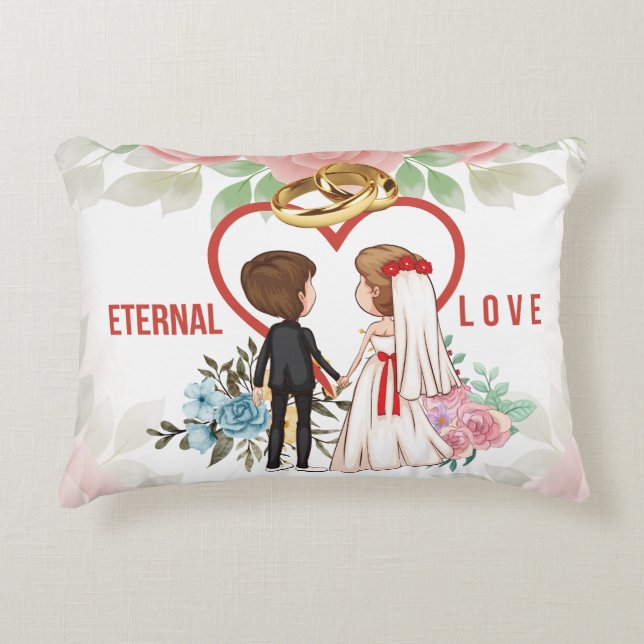 Almofada Decorativa O Amor Eterno Salva a Data Casamento Personalizado (Frente)