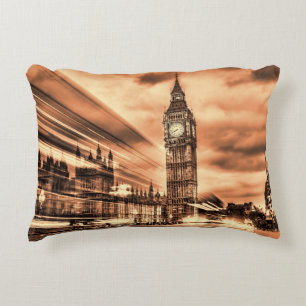 Almofada Decorativa O Big Ben em estilo retrô em Londres