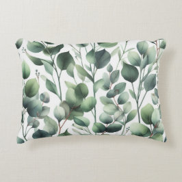 Almofada Decorativa O Eucalyptus verde clássico sai em branco