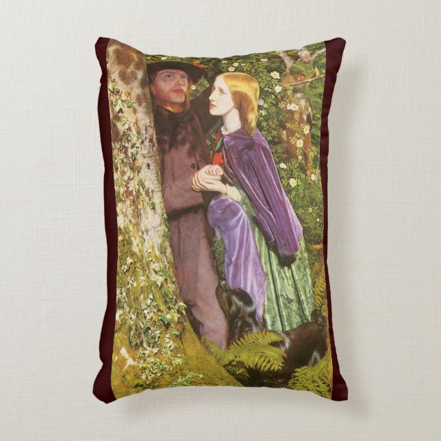 Almofada Decorativa O Longo Engajamento por Arthur Hughes, Arte Antiga (Frente(Vertical))