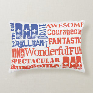 Almofada Decorativa O melhor Pai de Red White Blue Flag EUA