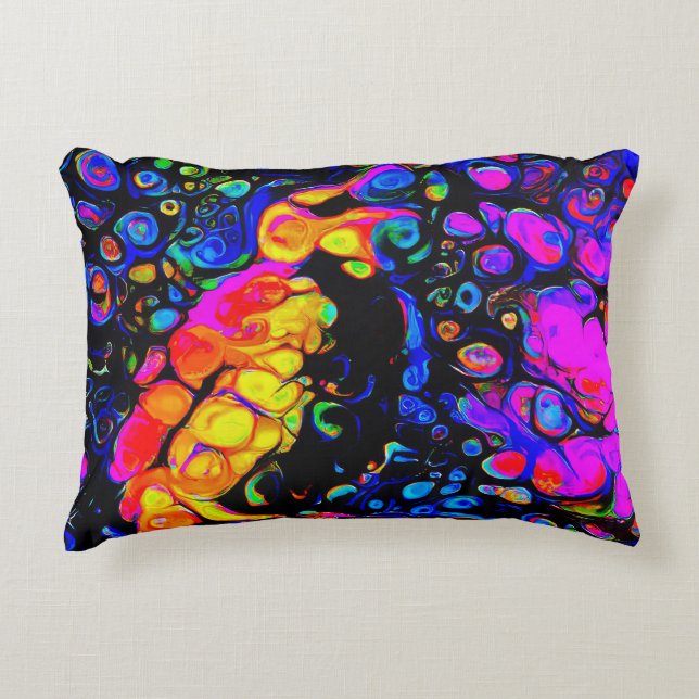 Almofada Decorativa O Solitário Pássaro 4: Estilo de Arte Líquida (Frente)