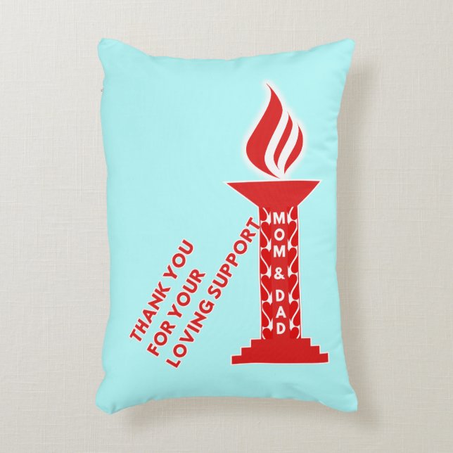 Almofada Decorativa Obrigado, mãe e Pai, pelo seu amável apoio (Frente(Vertical))