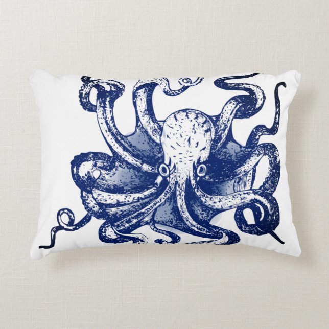 Almofada Decorativa Octopus azul (Frente)