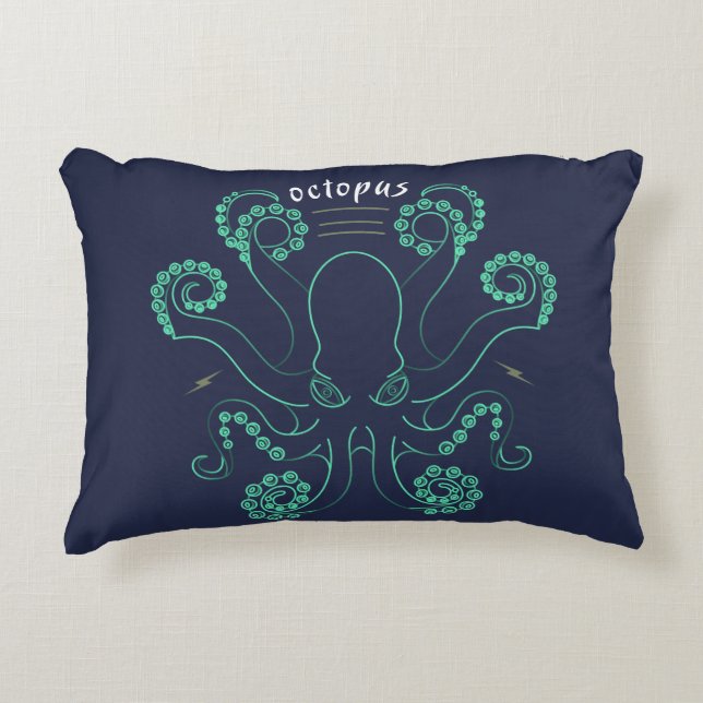 Almofada Decorativa Octopus Cephalopod Tentáculos (Frente)