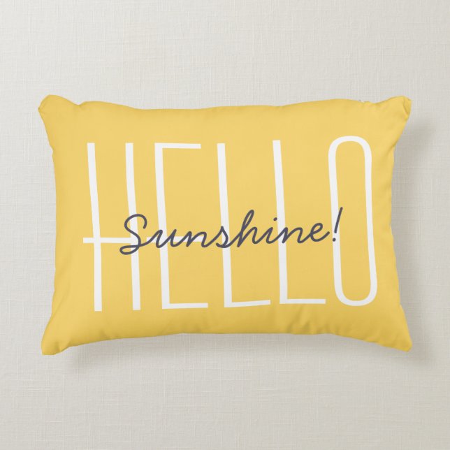 Almofada Decorativa Olá Sunshine Quote Alegre Amarelo Decorativo (Frente)