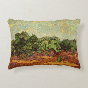Almofada Decorativa Olive Grove, céu azul pálido de Vincent van Gogh