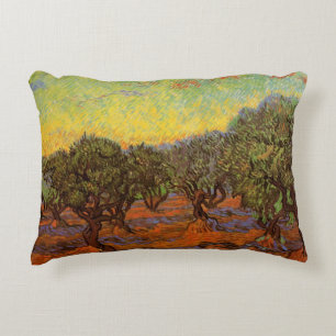 Almofada Decorativa Oliveiral, Céu Laranja por Vincent van Gogh
