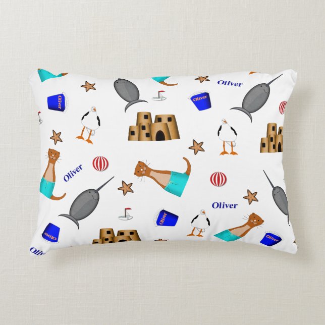 Almofada Decorativa Oliver The Otter Summer Beach Vacntern (Frente)