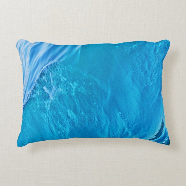 Almofada Decorativa Onda de água azul (Frente)