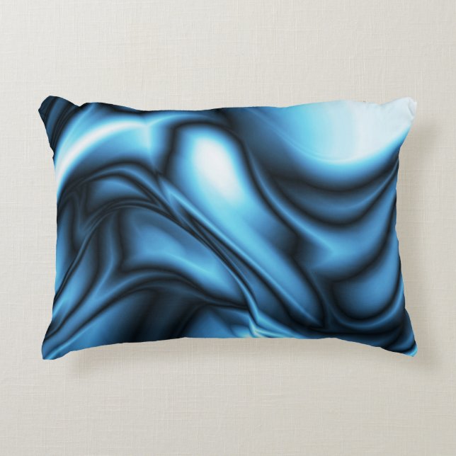 Almofada Decorativa Onda de Seda Azul (Frente)