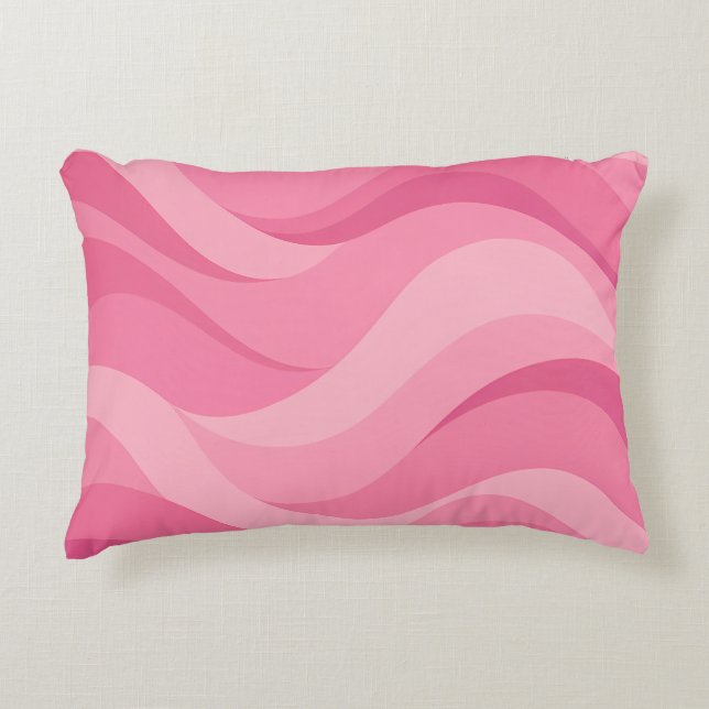 Almofada Decorativa Ondas Abstratas Rosa Suave (Frente)