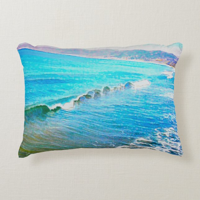 Almofada Decorativa Ondas de Aquarela  (Frente)