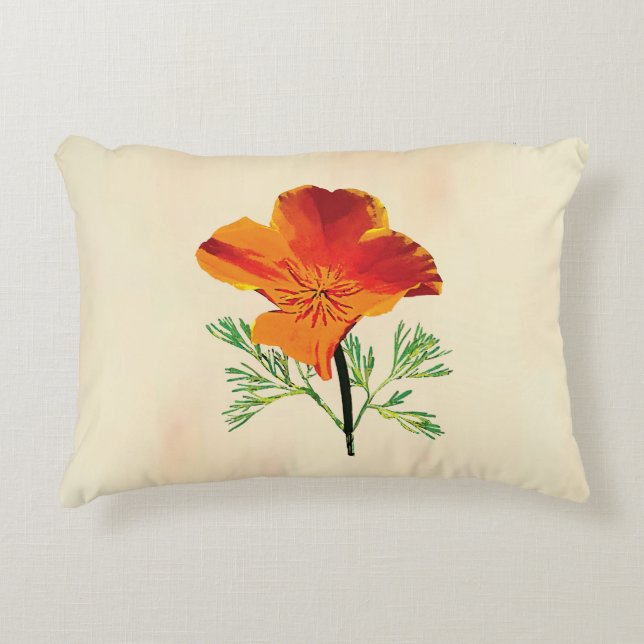 Almofada Decorativa Orange California Poppy (Frente)