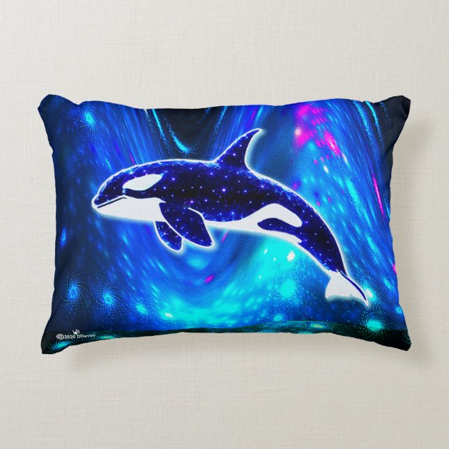 Almofada Decorativa Orca Cósmica (Frente)