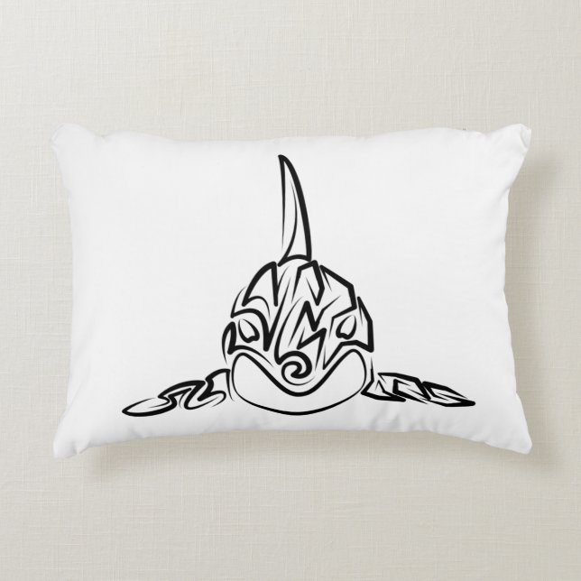 Almofada Decorativa Orca Tribal Negra (Frente)