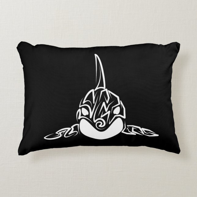 Almofada Decorativa Orca Tribal Negra (Frente)