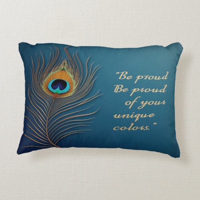 Almofada Decorativa Orgulha-se das suas cores únicas - Inspiracional (Verso)