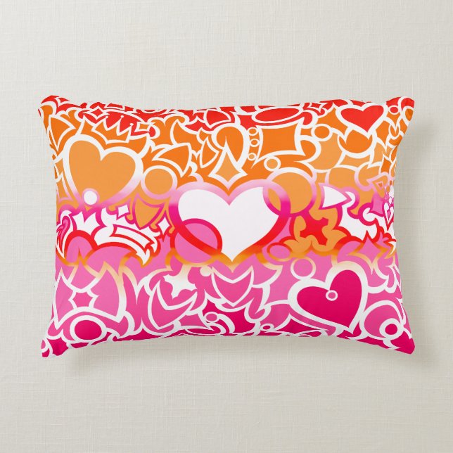 Almofada Decorativa Orgulho Arco-íris Lesbiano Squiggle (Frente)