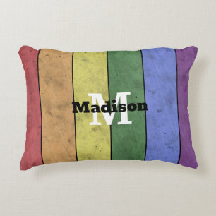 Almofada Decorativa Orgulho LGBT do vintage monograma angustiado do ar