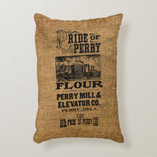 Almofada Decorativa Orgulho Vintage De Saco De Farinha Perry Faux