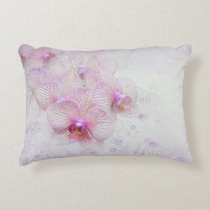 Almofada Decorativa orquídeas cor-de-rosa pastel com bolhas