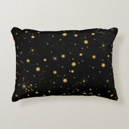 Almofada Decorativa Ouro Amarelo Stars Black Night Sky