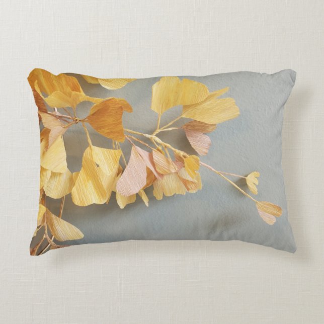 Almofada Decorativa Ouro Gingko Leaf Branch (Frente)
