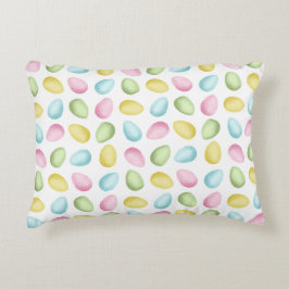 Almofada Decorativa Ovos de Páscoa Pintados à Mão com Padrão Pastel em