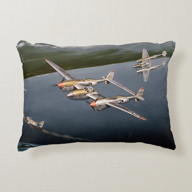 Almofada Decorativa P-38 Relâmpagos de voo (Frente)