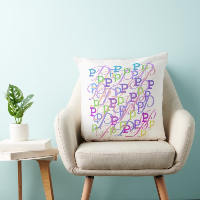 Almofada Decorativa "P" Confete de Letras (Cadeira)
