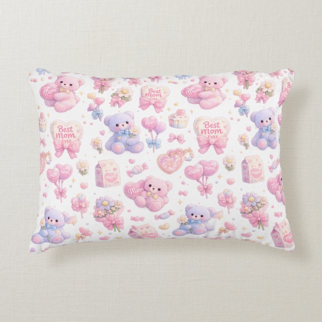 Almofada Decorativa Pacote de Clipart de Urso Teddy Mãe Fofa (Frente)