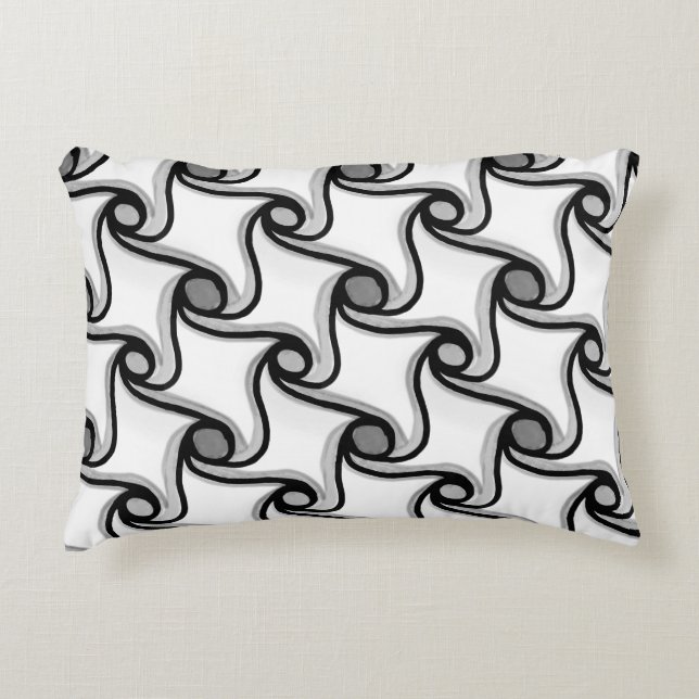 Almofada Decorativa Padrão 3D de ondas (Frente)