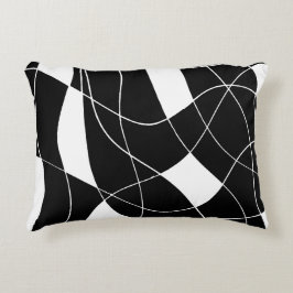 Almofada Decorativa Padrão abstrato preto e branco elegante
