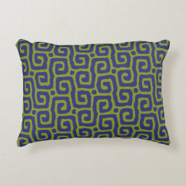 Almofada Decorativa Padrão abstrato verde & azul elegante