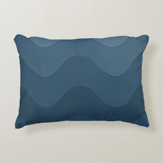 Almofada Decorativa Padrão Azul Inspirado em Ondas