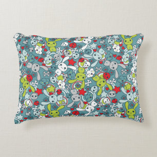 Almofada Decorativa padrão azul kawaii