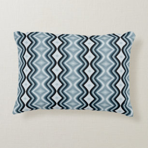Almofada Decorativa Padrão Azul ondulado elegante