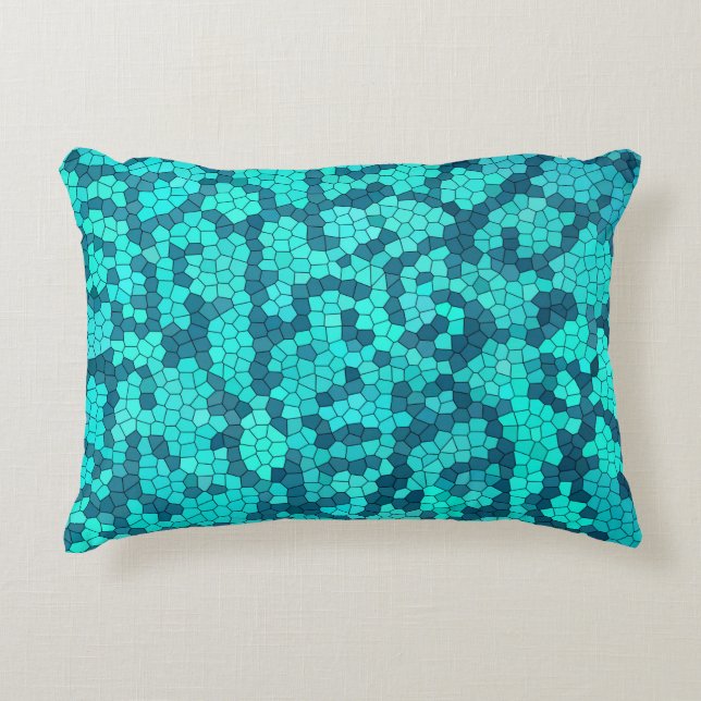 Almofada Decorativa Padrão Azul Turquesa (Frente)
